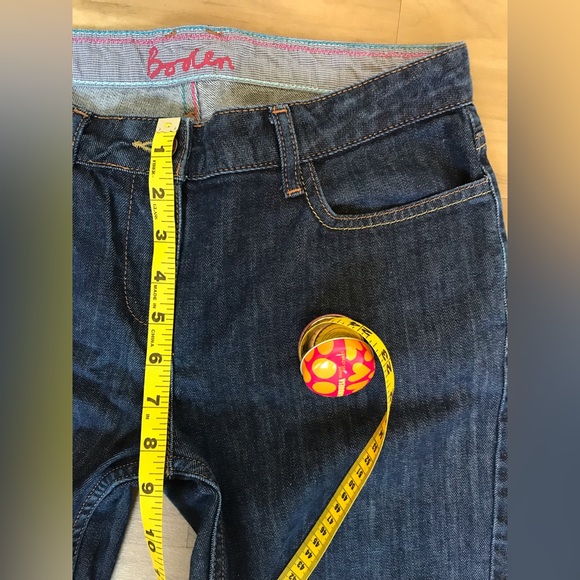 Boden Crop Jeans with Gingham and Stitching Detail, Size US 6R / UK 10R - Picture 5 of 11